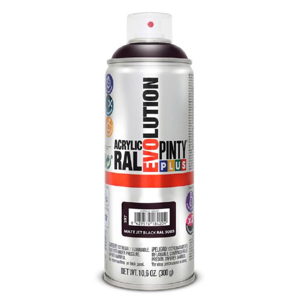 Pintura spray acrilica negro mate 400 ml