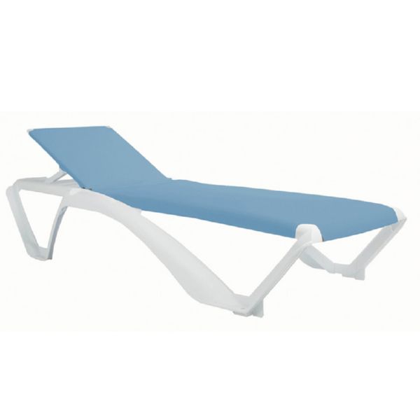 Tumbona Acqua 73x190x35 Blanca/azul